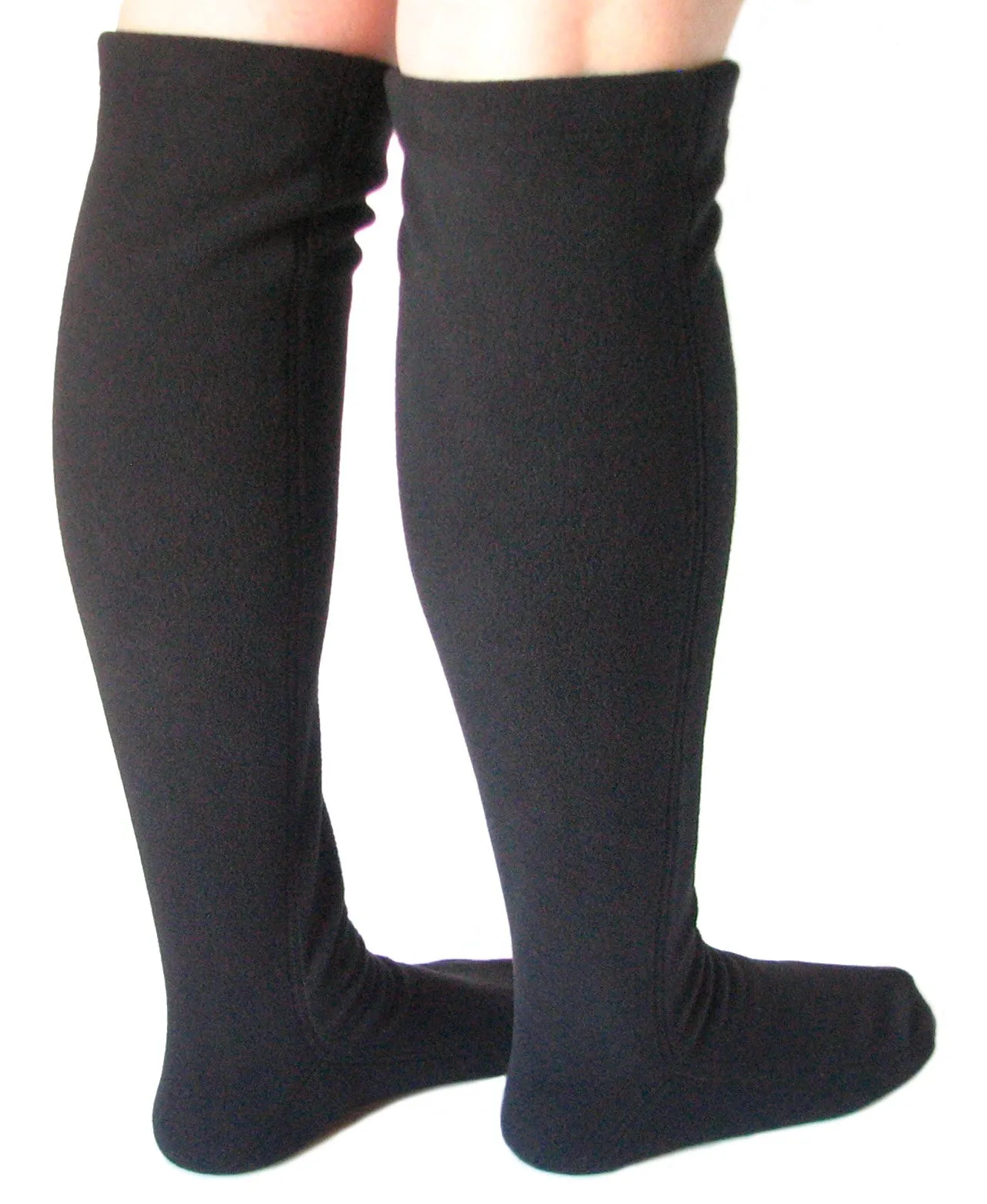 Over The Knee Fleece Socks - Black