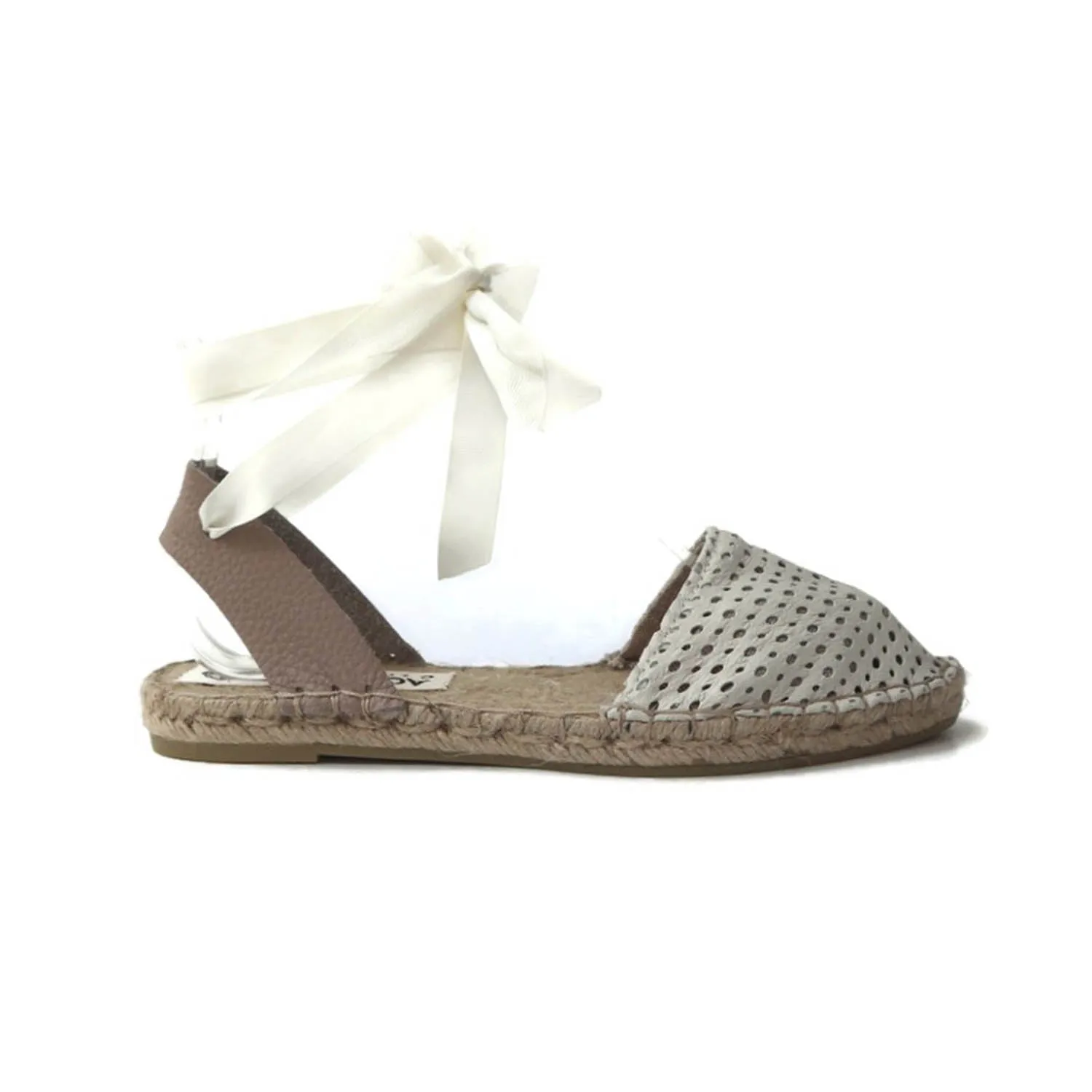 Peek a Boo Leather Espadrilles - White