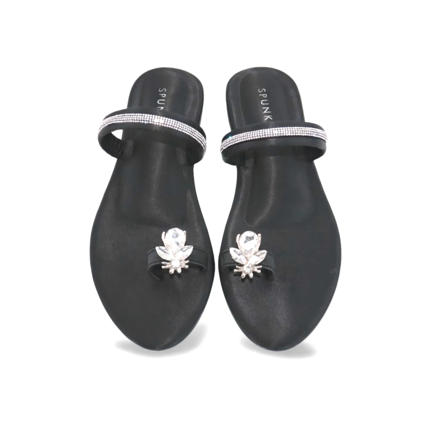 Rhinestone Ankle Strap Honeybee Buckle Flat Sandals for Women