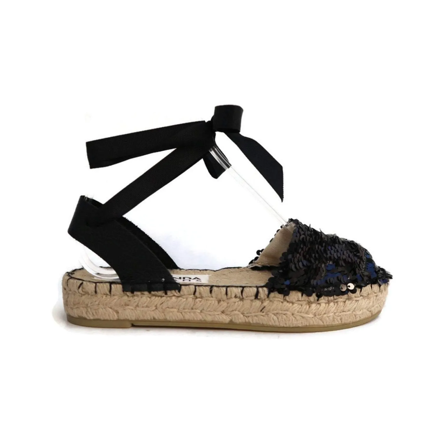 Sequin Espadrilles - Black - Double Sole