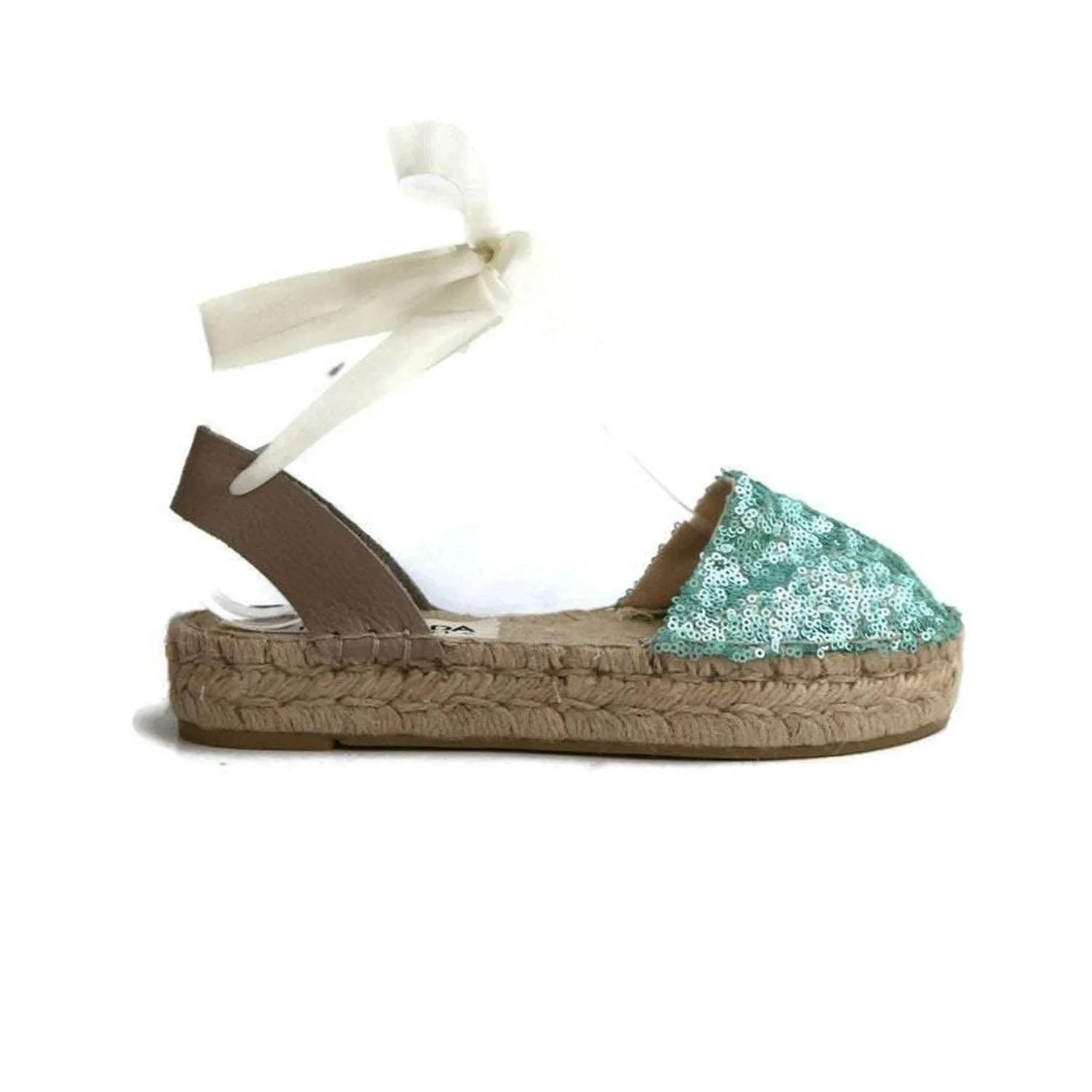 Sequined Espadrilles - Seafoam - Double Sole