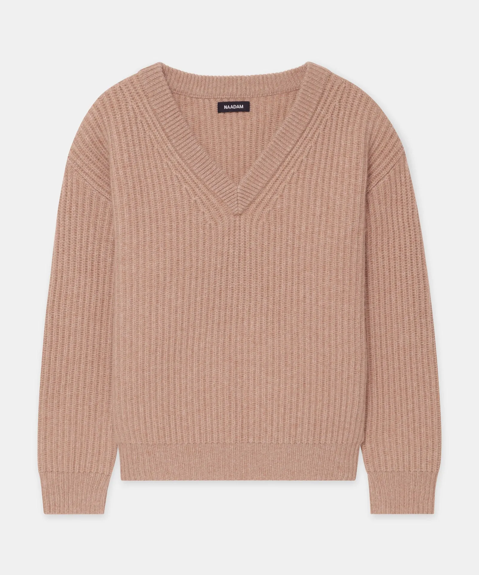 Super Luxe Cashmere Fisherman V-Neck Sweater