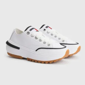 Tommy Hilfiger Flatform Cleat Leather Trainers Women - WHT