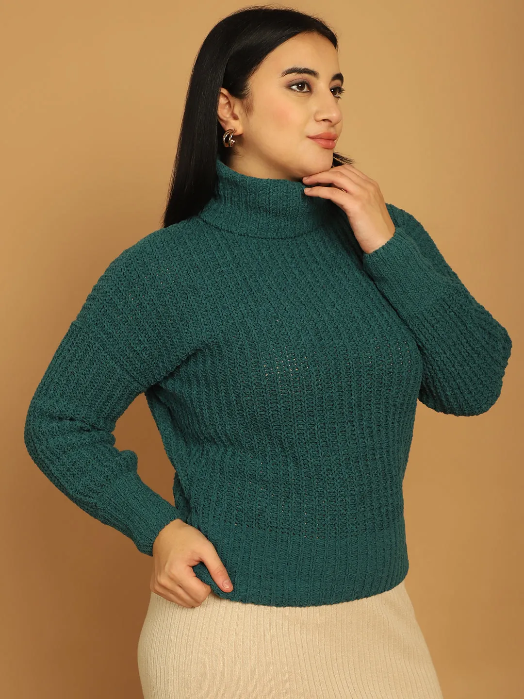 Women Dark Green Sweater