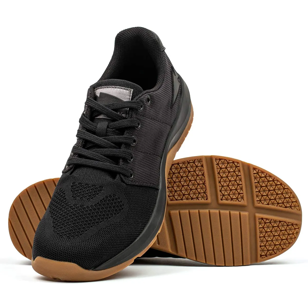 Women's Ballistic Trainers - Black   Gum w/ Black Reflective Spearhead