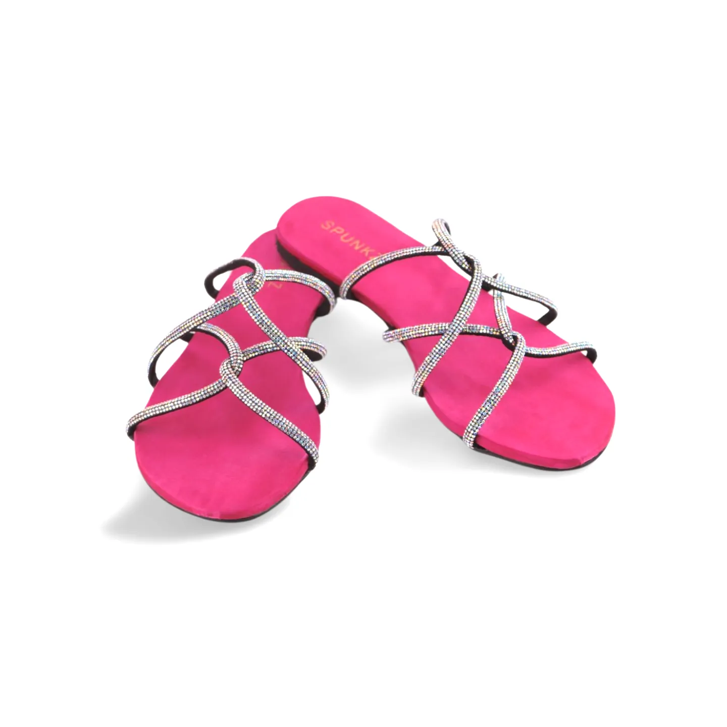 Women's Fashion Flat Sandals with Rhinestones Straps