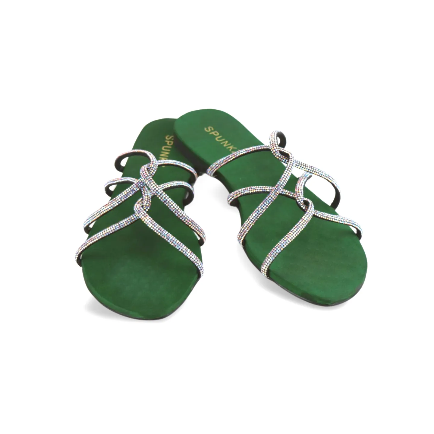 Women's Fashion Flat Sandals with Rhinestones Straps