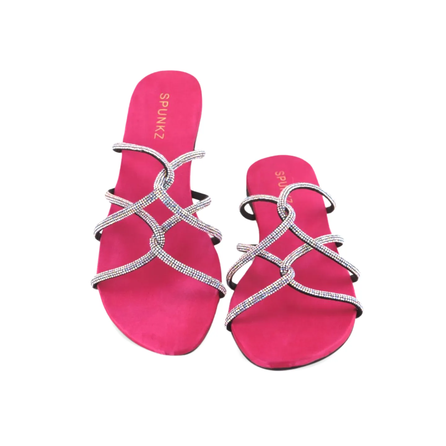 Women's Fashion Flat Sandals with Rhinestones Straps