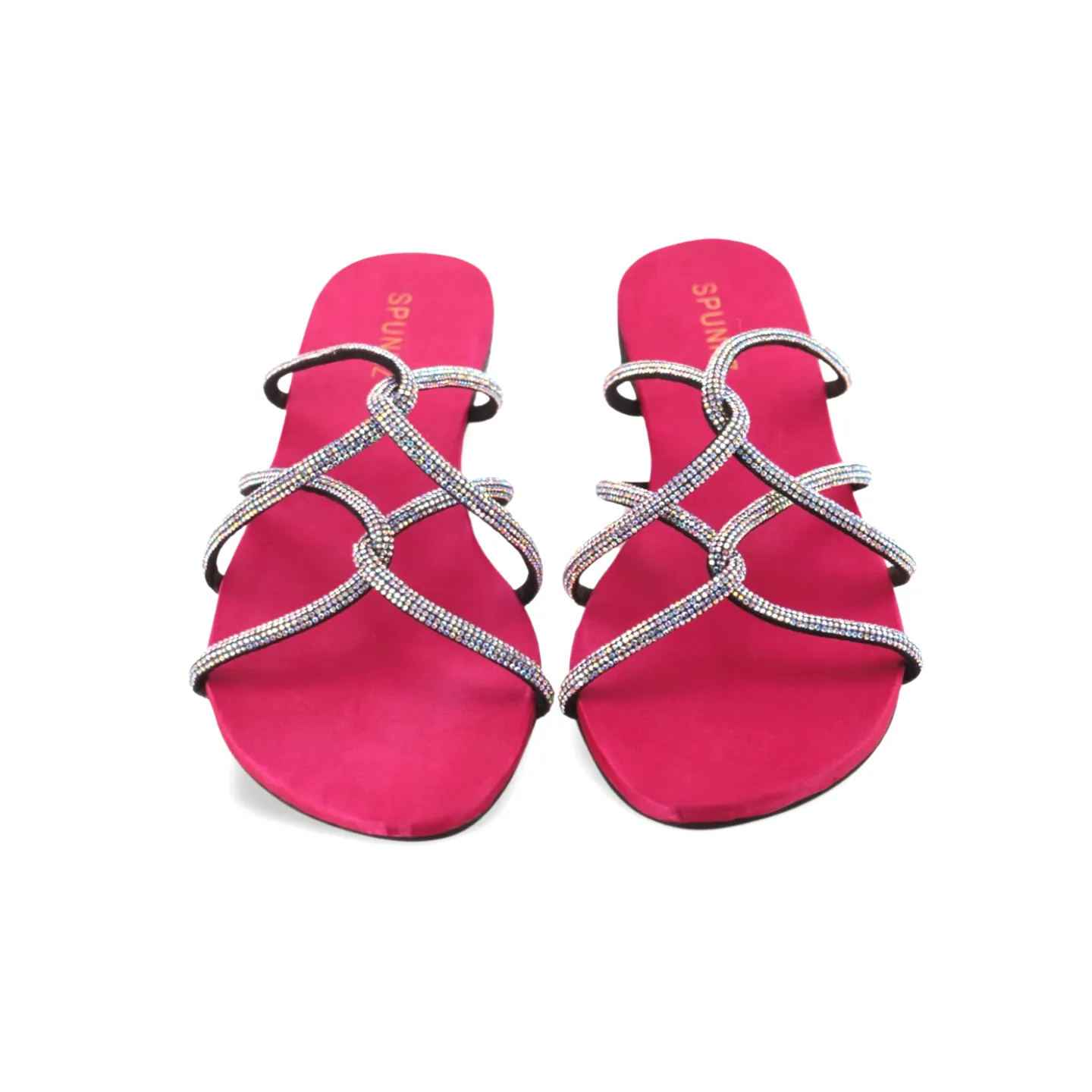 Women's Fashion Flat Sandals with Rhinestones Straps