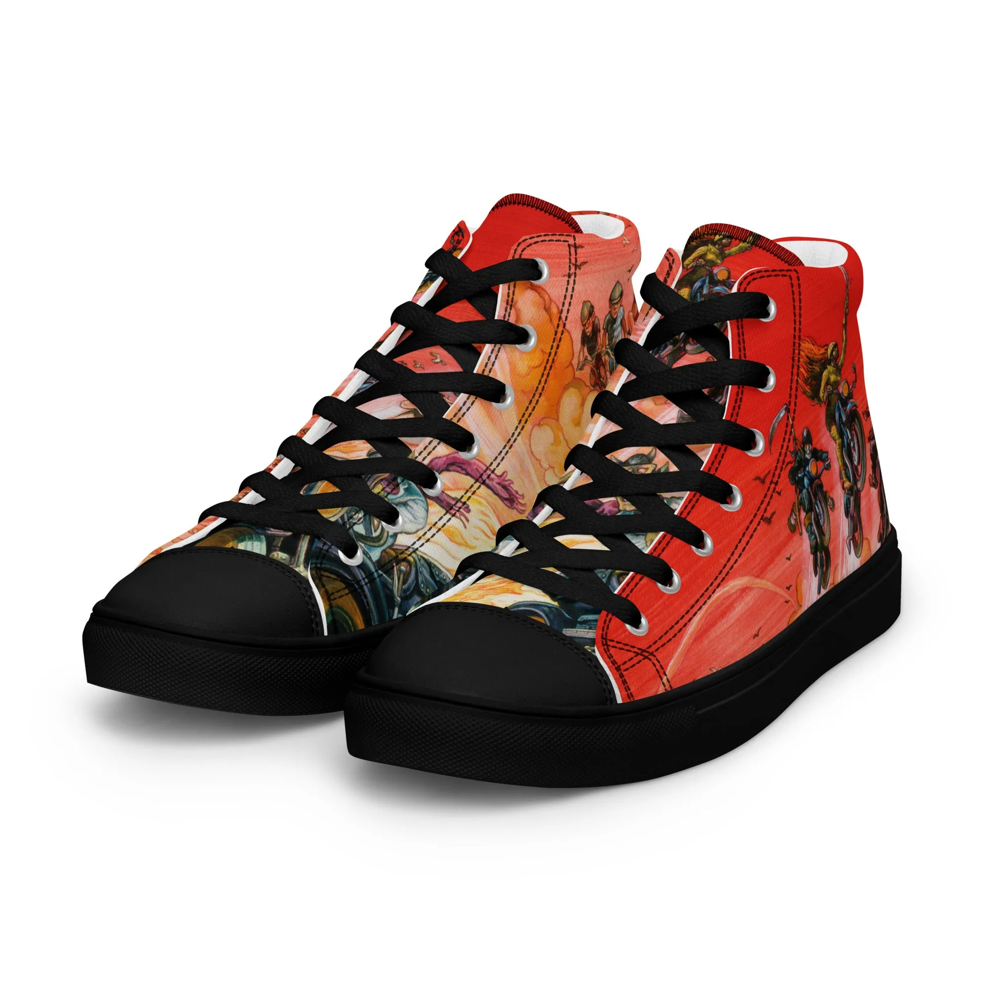 Women’s Good Omens High Top Canvas Shoes - Free Shipping *US SIZES SHOWN! USE CHART!