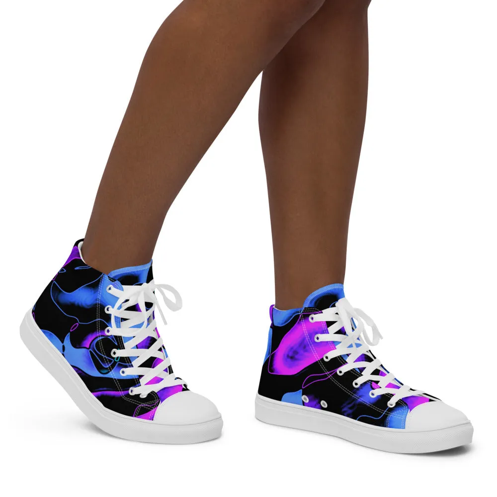 Women’s high top canvas shoes Dancing Blue