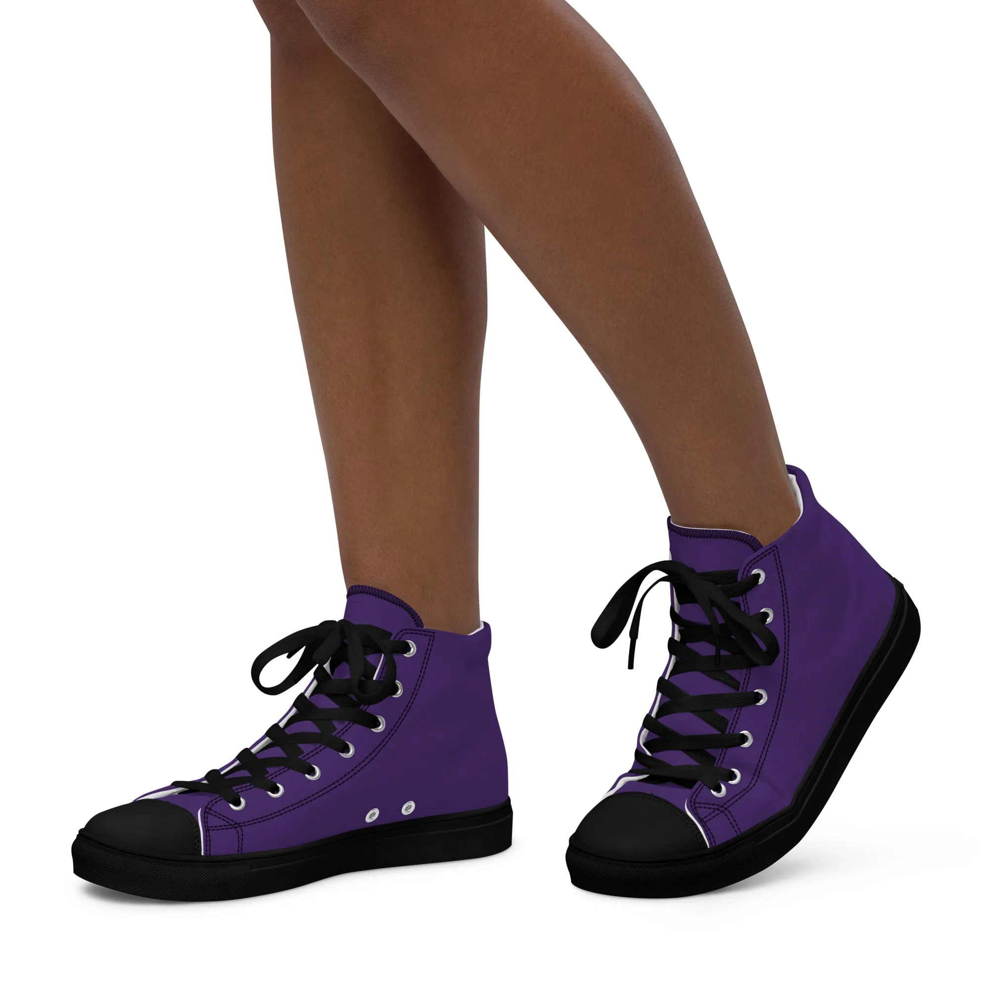 Women’s high top canvas shoes Purple/Black