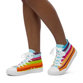 Women’s high top canvas shoes Striped