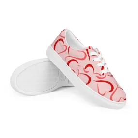 Women’s lace-up canvas shoes Hearts