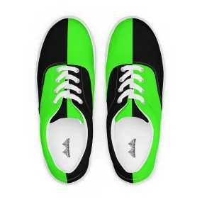 Women’s lace-up canvas shoes Neon Green