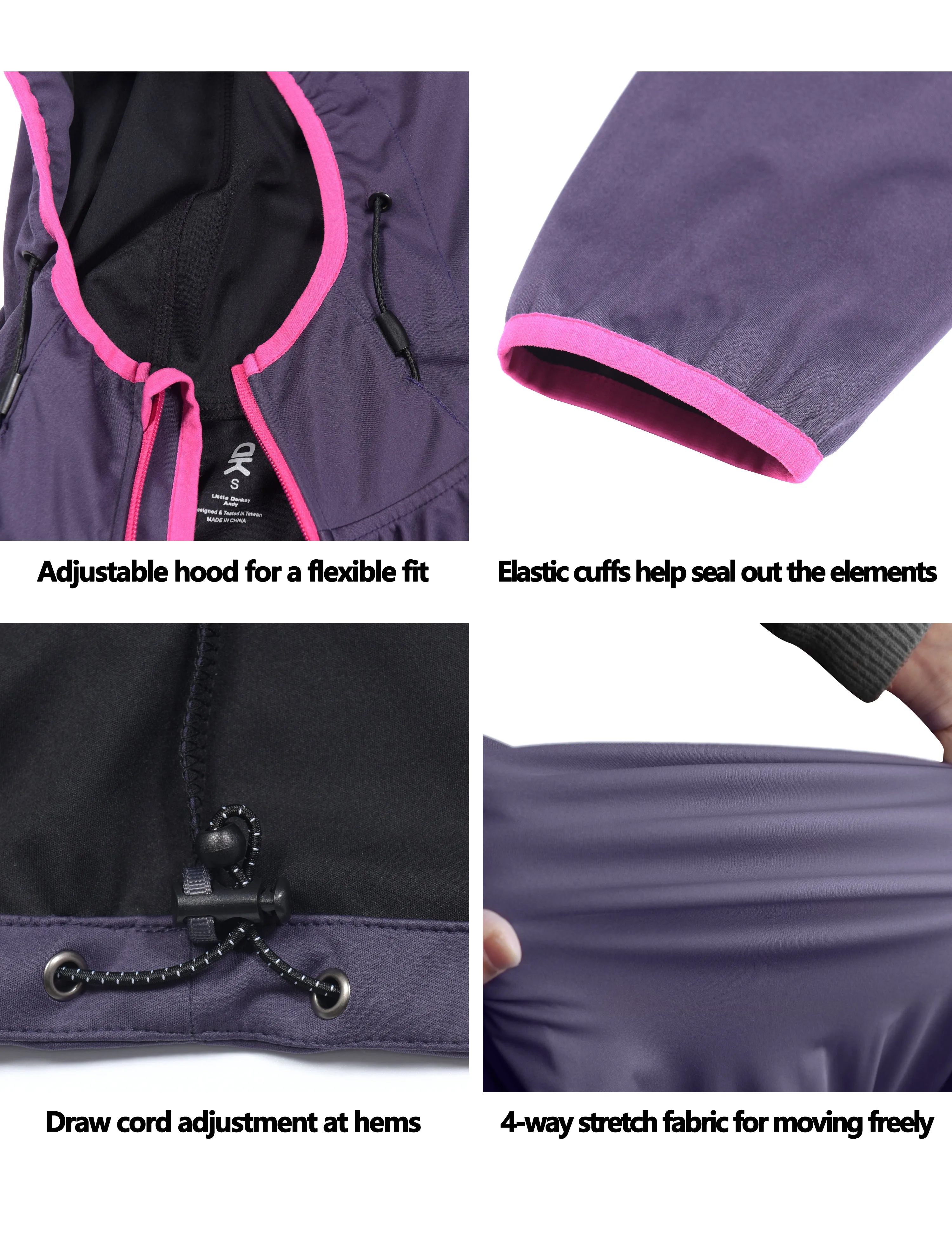 Women's Lightweight Hooded Hiking Softshell Jacket