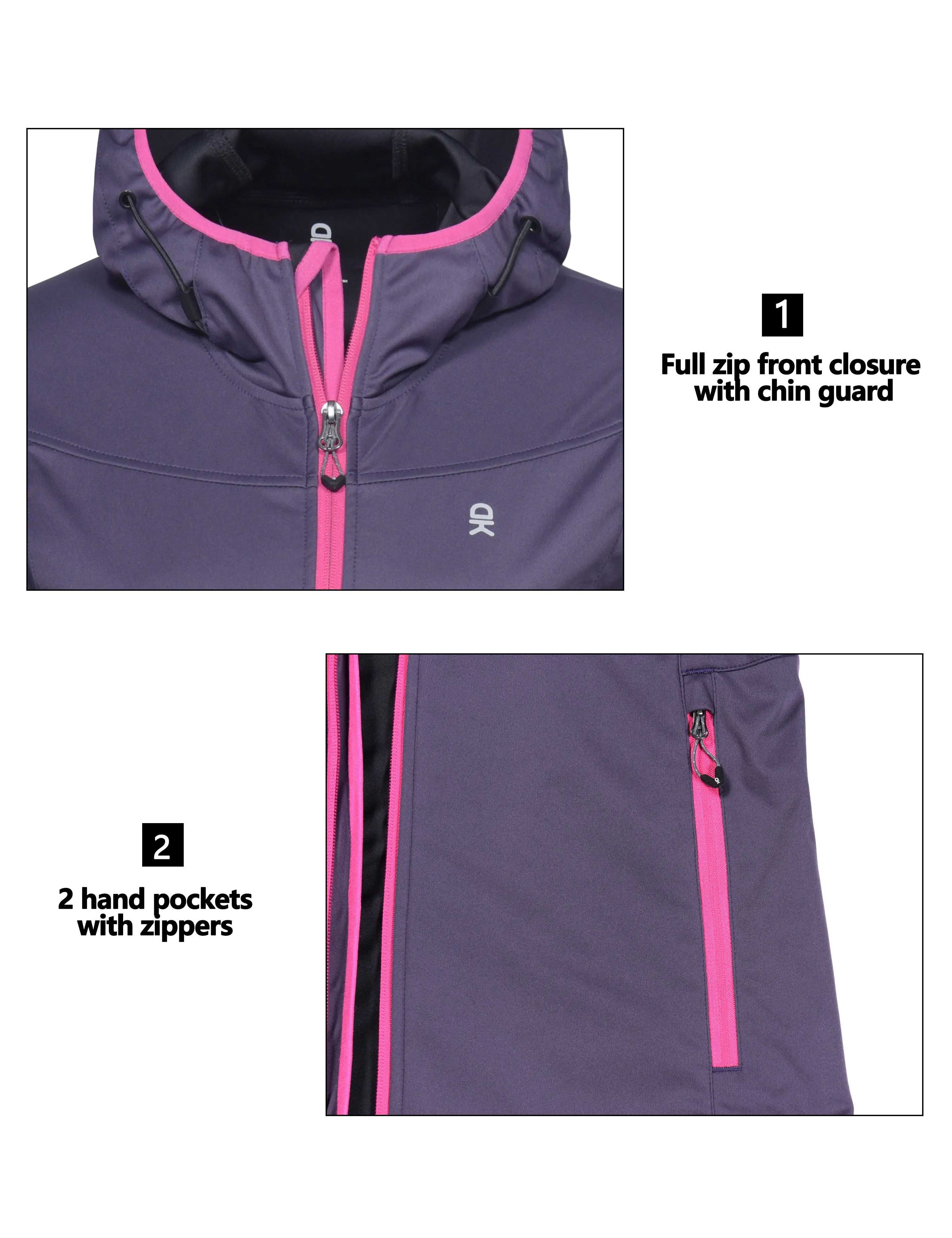 Women's Lightweight Hooded Hiking Softshell Jacket